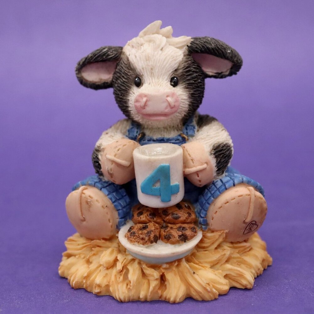 Mary’s Moo Moos Age 4 Cow Figurine Cake Topper Good Four Me - Vintage